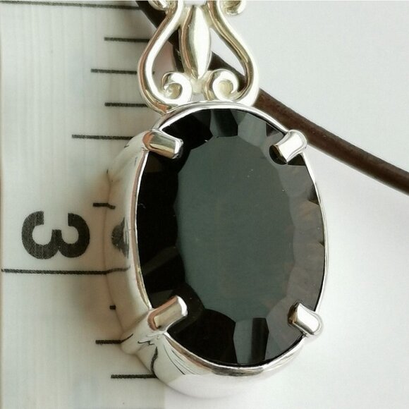 NEW fancy cut Smokey Topaz Smoky Quartz pendant necklace - Picture 7 of 10